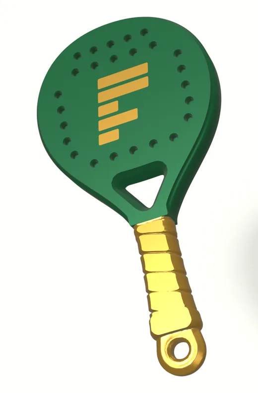 Llavero de Navidad: cabeza verde y mango dorado